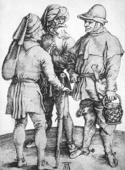Albrecht Durer Three Peasants in Conversation
